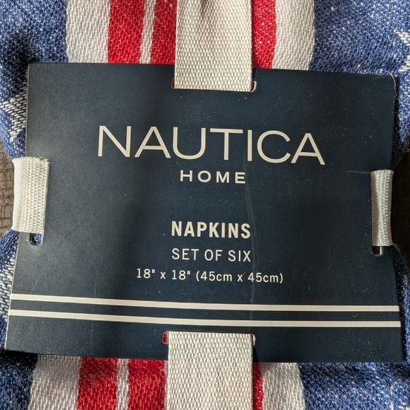Nautica Home American Flag Napkins Set Of 6 - Picture 2 of 3